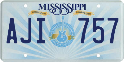 MS license plate AJI757
