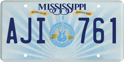 MS license plate AJI761