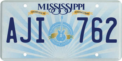 MS license plate AJI762