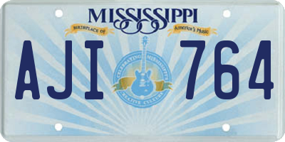 MS license plate AJI764