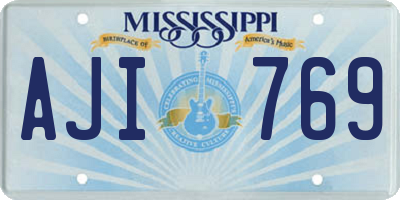 MS license plate AJI769