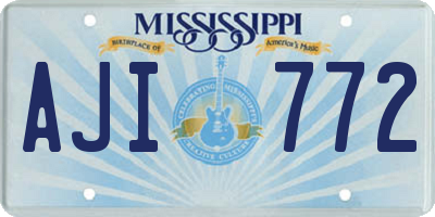 MS license plate AJI772