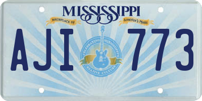 MS license plate AJI773
