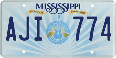 MS license plate AJI774