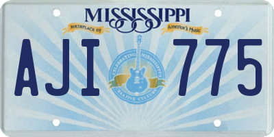 MS license plate AJI775