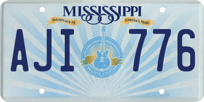 MS license plate AJI776
