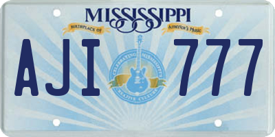 MS license plate AJI777