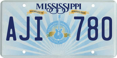 MS license plate AJI780