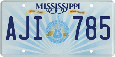 MS license plate AJI785