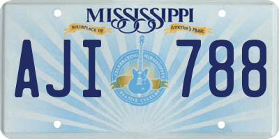 MS license plate AJI788