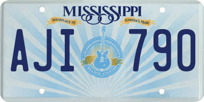 MS license plate AJI790