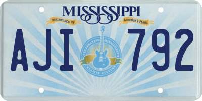 MS license plate AJI792