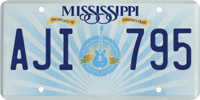 MS license plate AJI795