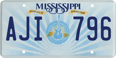 MS license plate AJI796