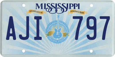 MS license plate AJI797