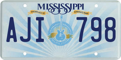 MS license plate AJI798