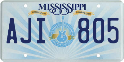 MS license plate AJI805