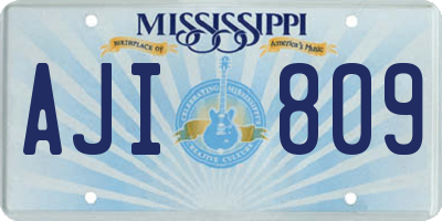 MS license plate AJI809