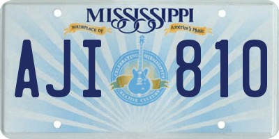 MS license plate AJI810