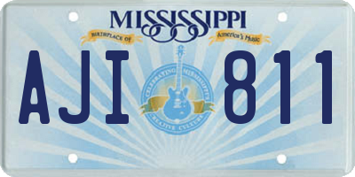 MS license plate AJI811