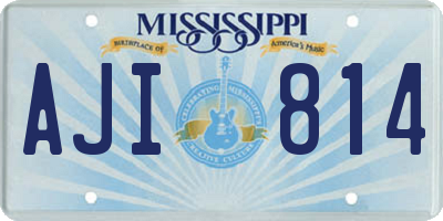 MS license plate AJI814