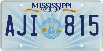 MS license plate AJI815