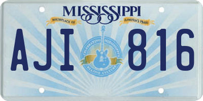 MS license plate AJI816