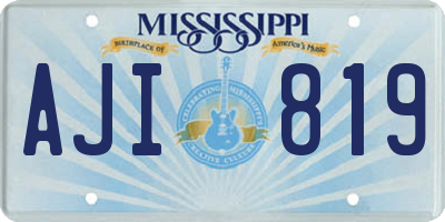 MS license plate AJI819