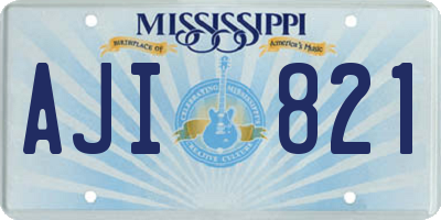 MS license plate AJI821