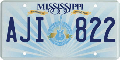 MS license plate AJI822