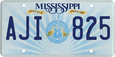 MS license plate AJI825