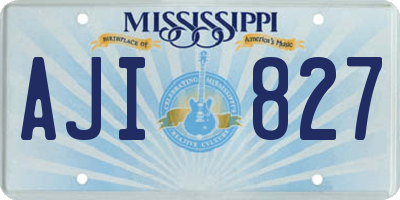 MS license plate AJI827