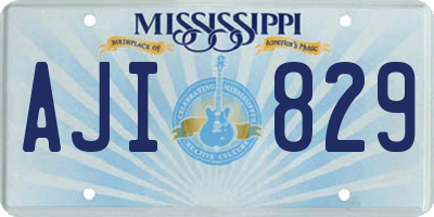MS license plate AJI829