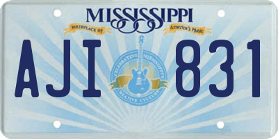 MS license plate AJI831