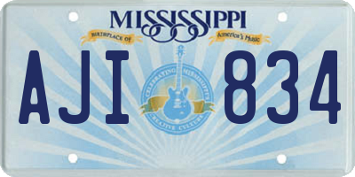 MS license plate AJI834