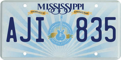 MS license plate AJI835