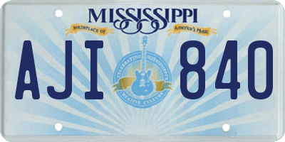 MS license plate AJI840