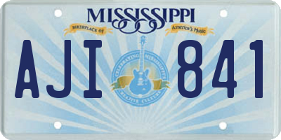 MS license plate AJI841