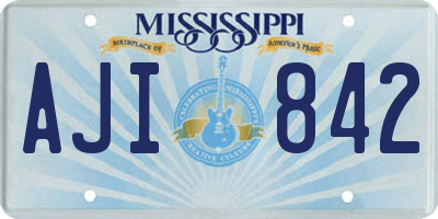 MS license plate AJI842