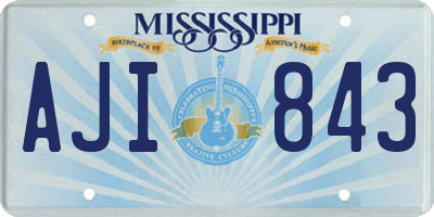 MS license plate AJI843