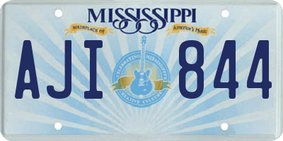 MS license plate AJI844