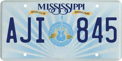 MS license plate AJI845
