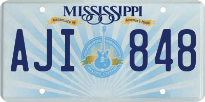 MS license plate AJI848