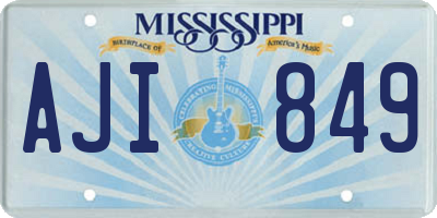 MS license plate AJI849