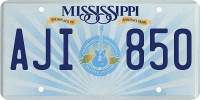 MS license plate AJI850