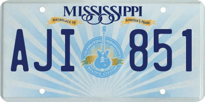 MS license plate AJI851