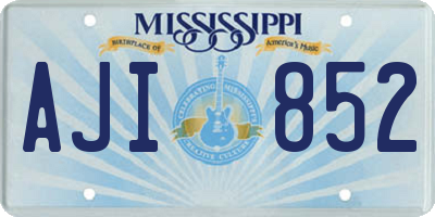 MS license plate AJI852