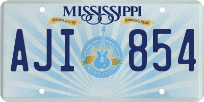 MS license plate AJI854