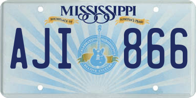 MS license plate AJI866