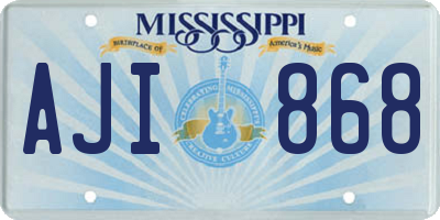 MS license plate AJI868